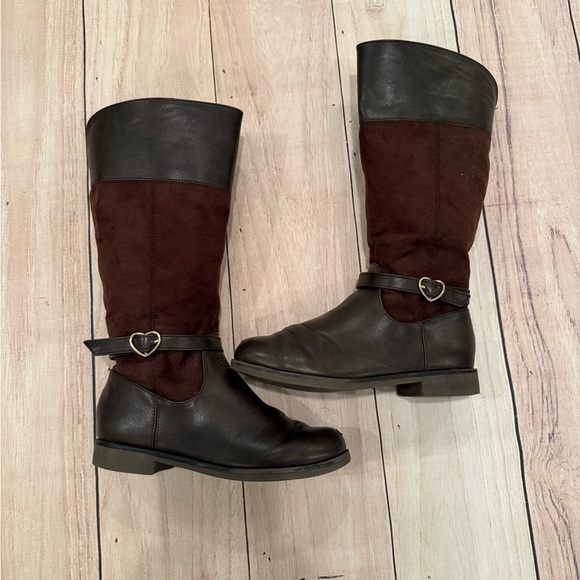 PLACE girls Brown Leather Knee-High Boots/size 2 - Picture 6 of 7